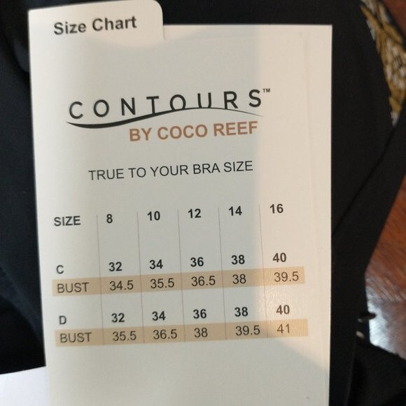 Coco Reef Tankini Top 8/32C Contours Gemma Black Coastal Edge Aztec New - Picture 8 of 10